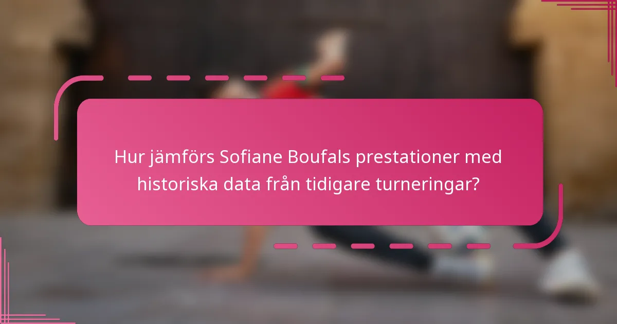 Hur jämförs Sofiane Boufals prestationer med historiska data från tidigare turneringar?